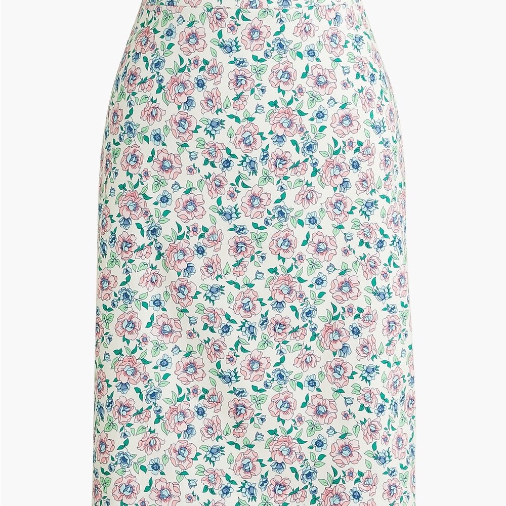 J. Crew Floral Pencil Printed pencil skirt in color IVORY ROSE WATER